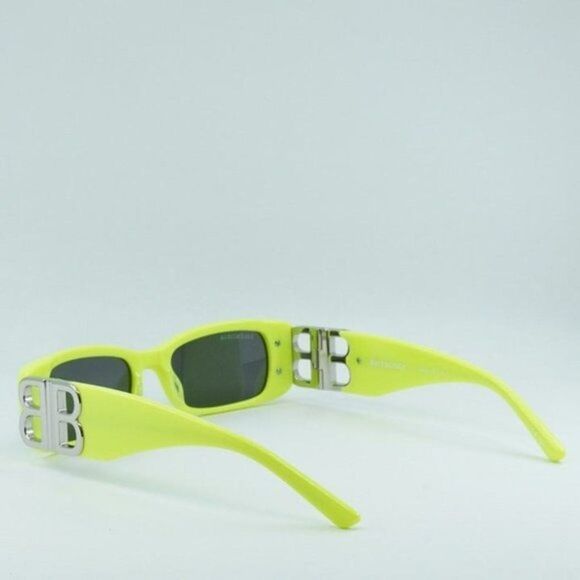 💯 NEWEST BALENCIAGA DYNASTY BB0096S 008 YELLOW SILVER GREY SUNGLASSES - Picture 9 of 10